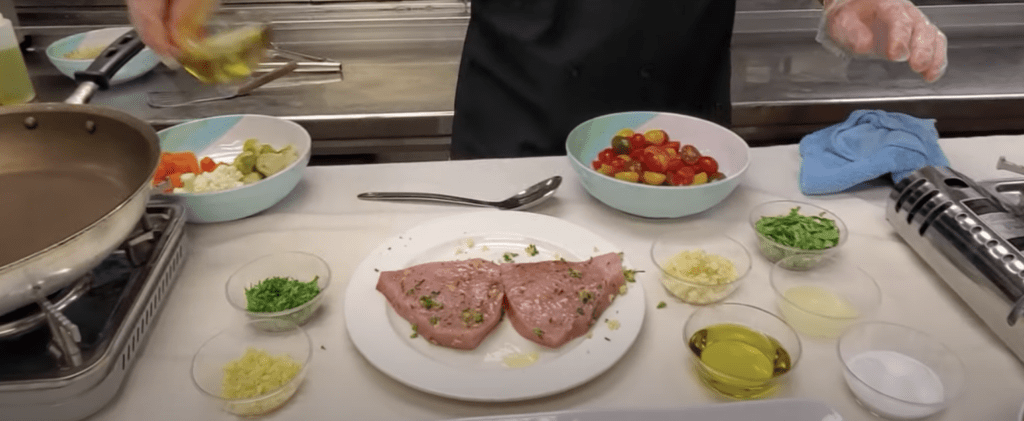 chef preparing chicken