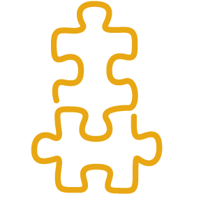 puzzle pieces graphic, showing connectivity