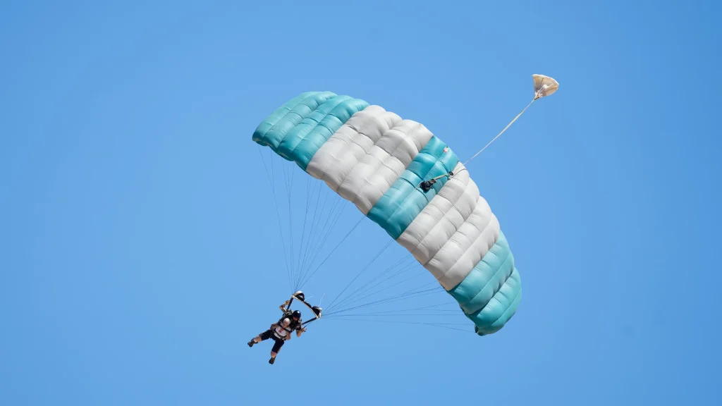 a person parachuting