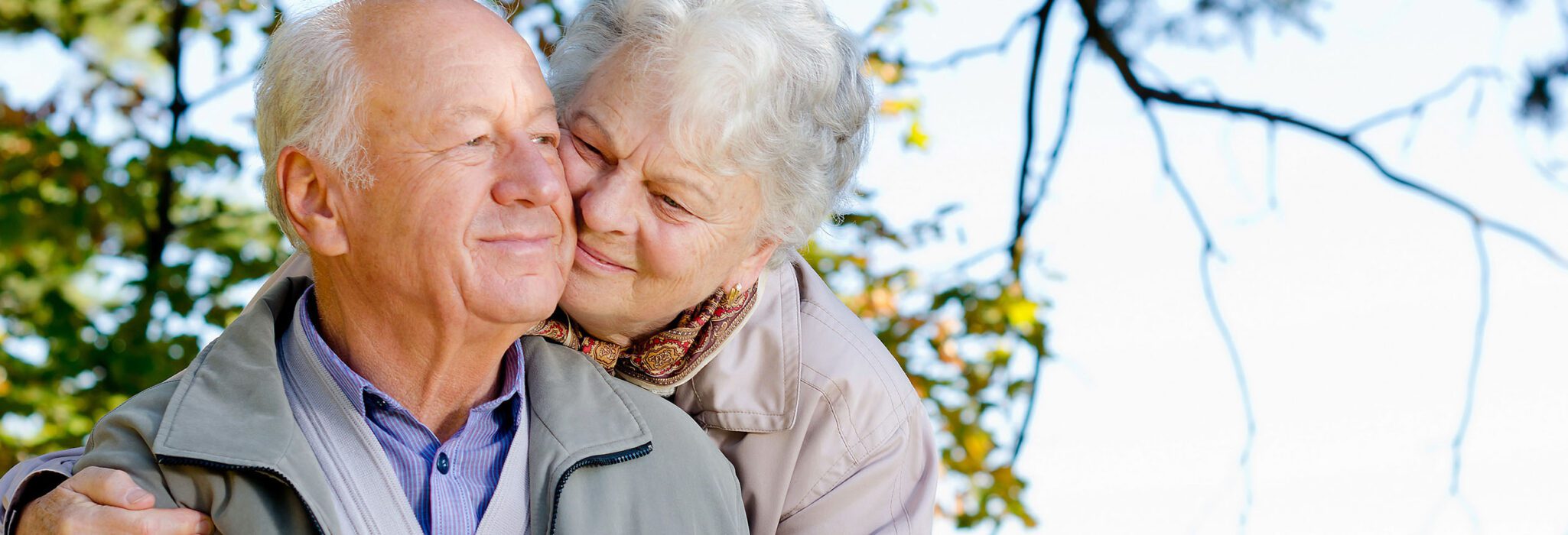 Beautiful senior couple in the park