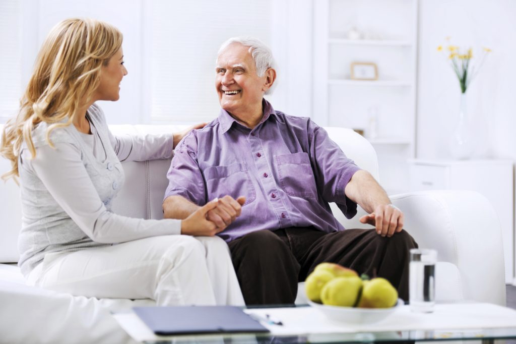 onsite health care services with senior man