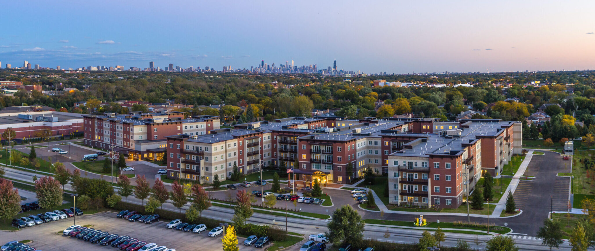 The Carrington at Lincolnwood community aerial