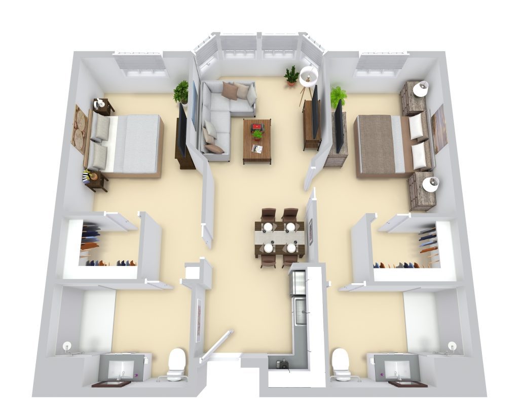 Diamond: Two Bedrooms / Two Bathrooms  floor plan