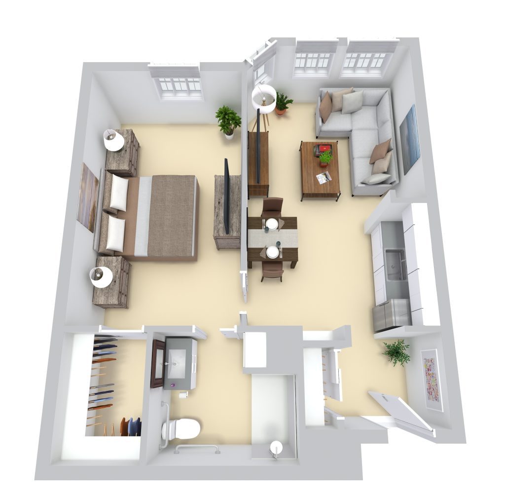 Emerald: One Bedroom / One Bathroom  floor plan