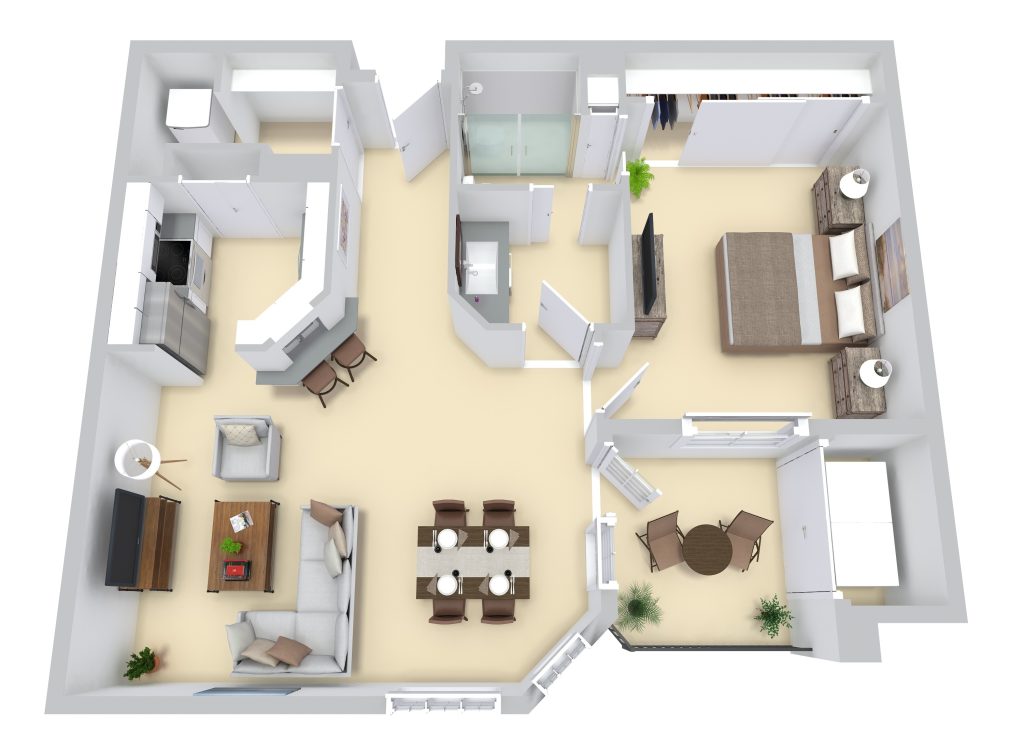 Courtside: One Bedroom / One Bathroom  floor plan