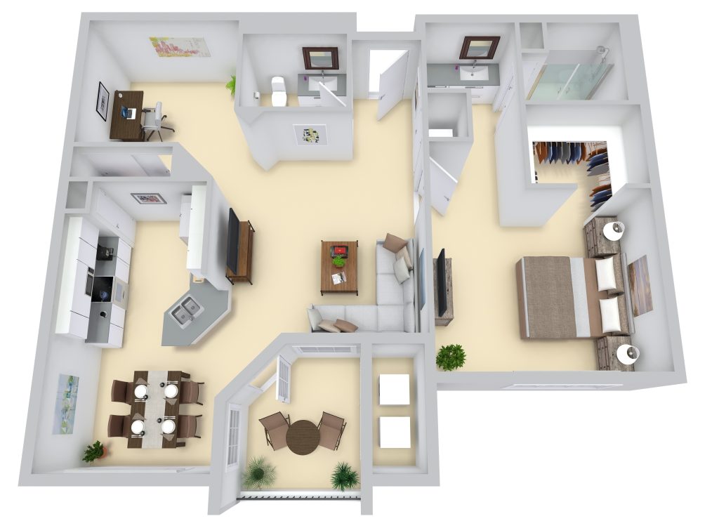 Garden: One Bedroom + Den / One and a half Bathrooms floor plan