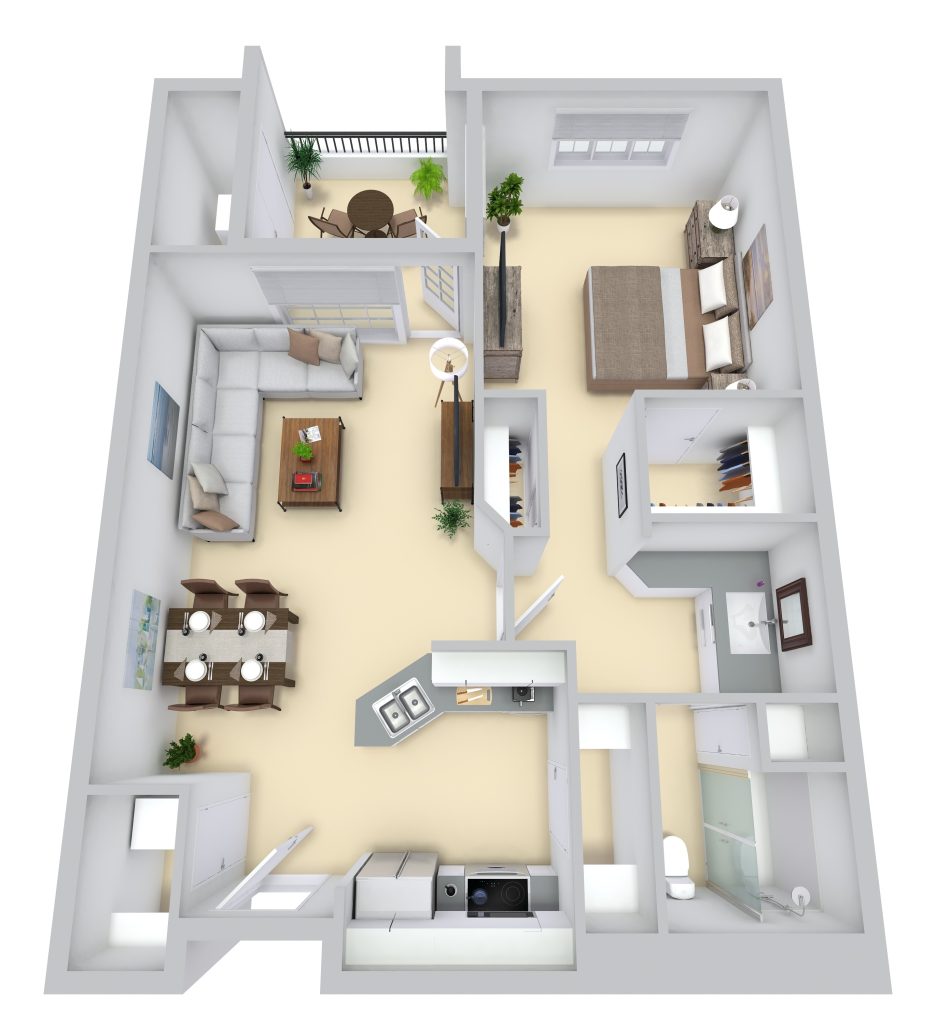 Seaside: One Bedroom / One Bathroom   floor plan