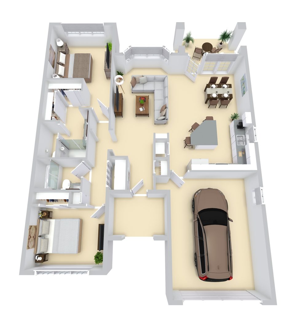 Summit Cottage: Two Bedrooms / Two Bathrooms + Garage  floor plan
