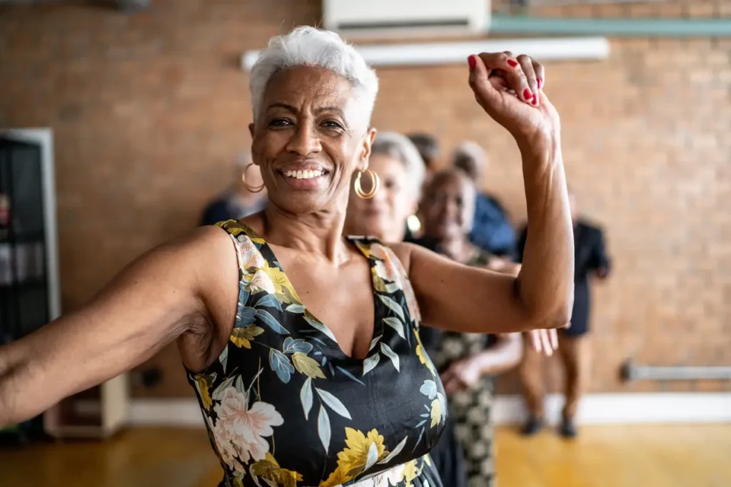 senior woman dancing