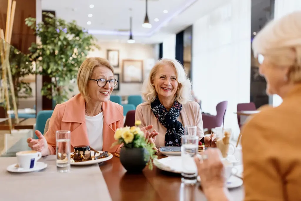 senior women sharing a meal together