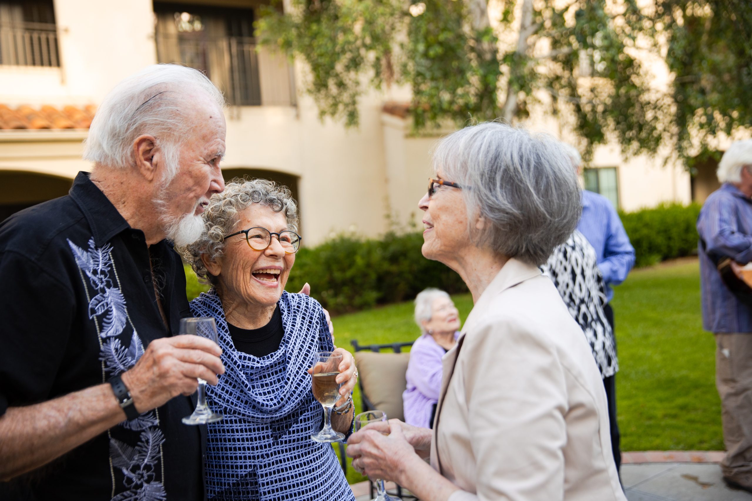 Elderly residents enjoying leisure activities at a retirement community, fostering a vibrant and fulfilling lifestyle.