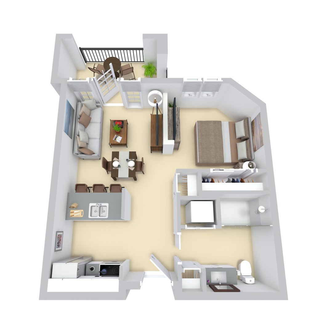Plan A: Alcove/ One Bathroom floor plan
