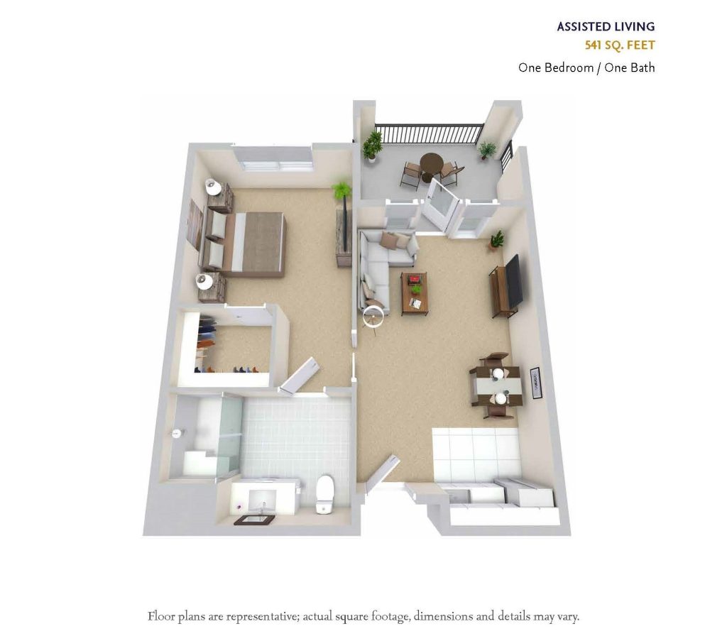 AL-2: One Bedroom / One Bathroom  floor plan