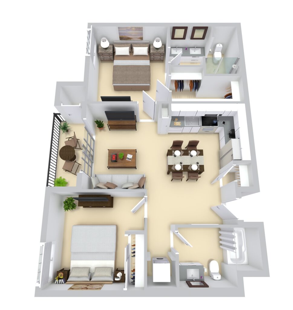 Two Bedrooms / Two Bathrooms  floor plan