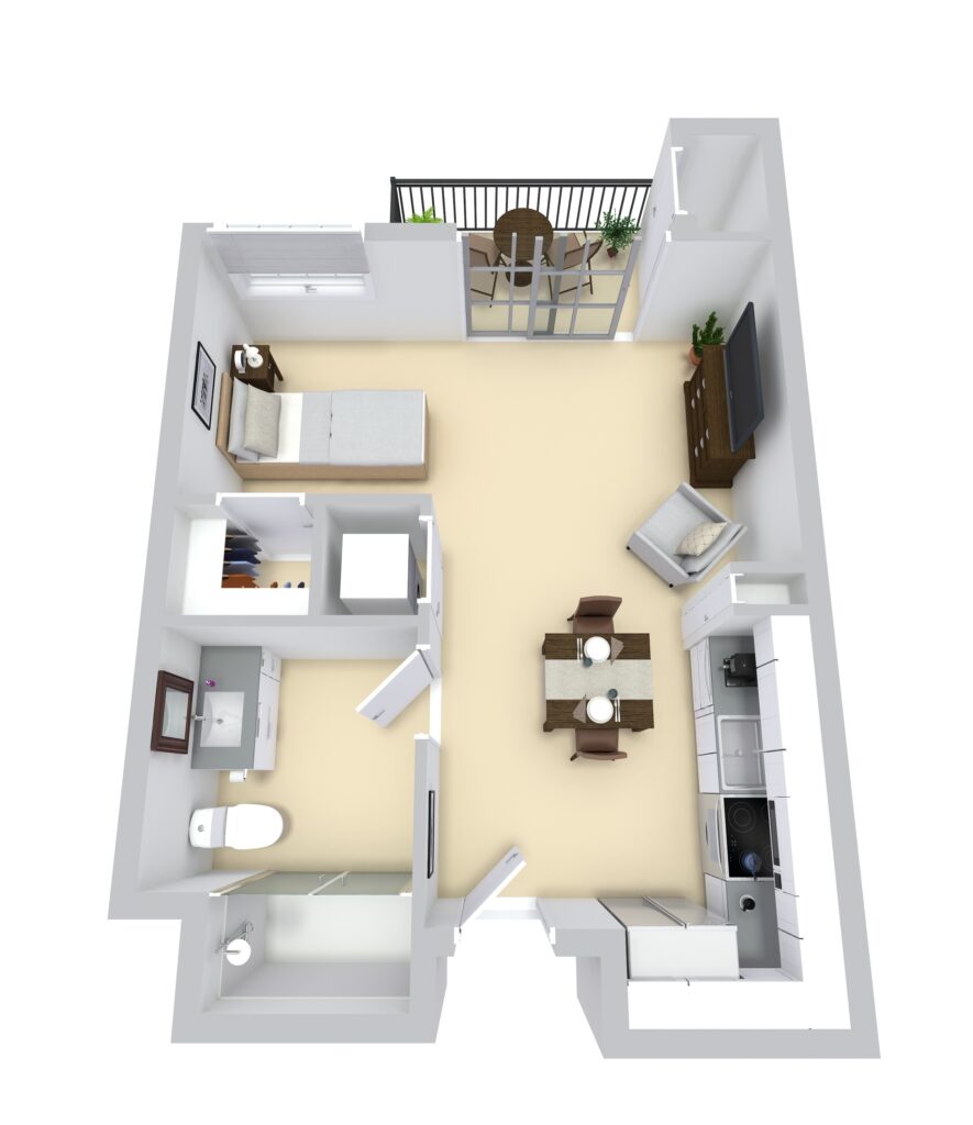 Studio Suite/ One Bathroom  floor plan
