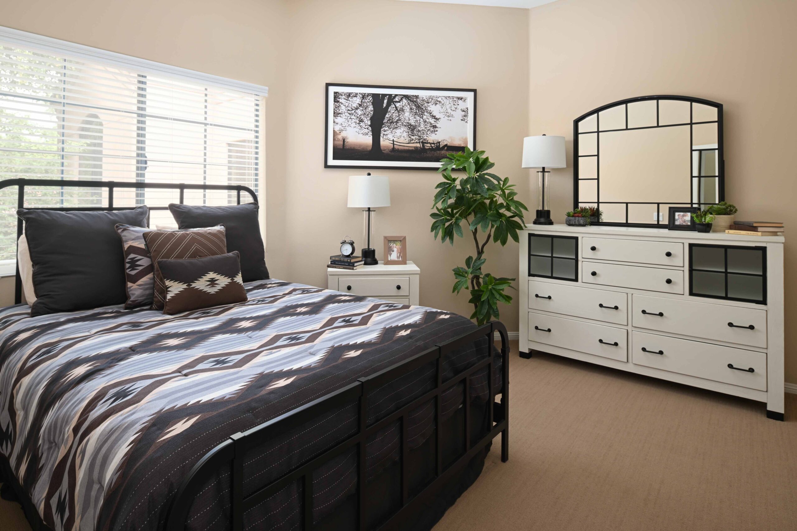 Ocotillo VIllage room model, 1 bedroom master bedroom, luxury