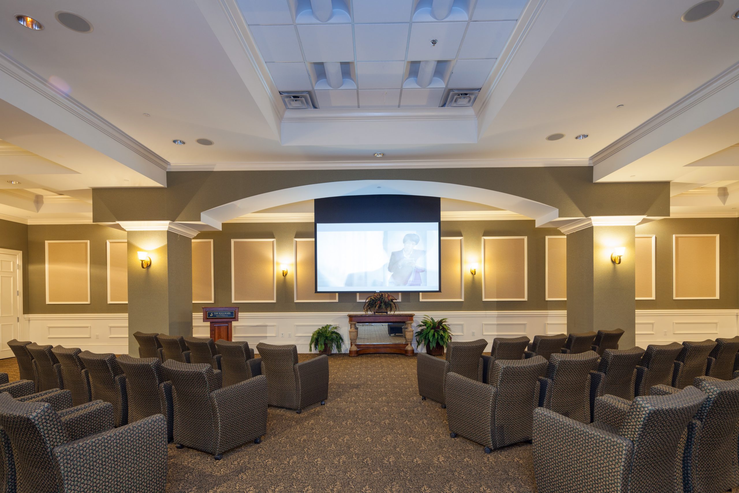 movie theater in a retirement community with about 20 seats