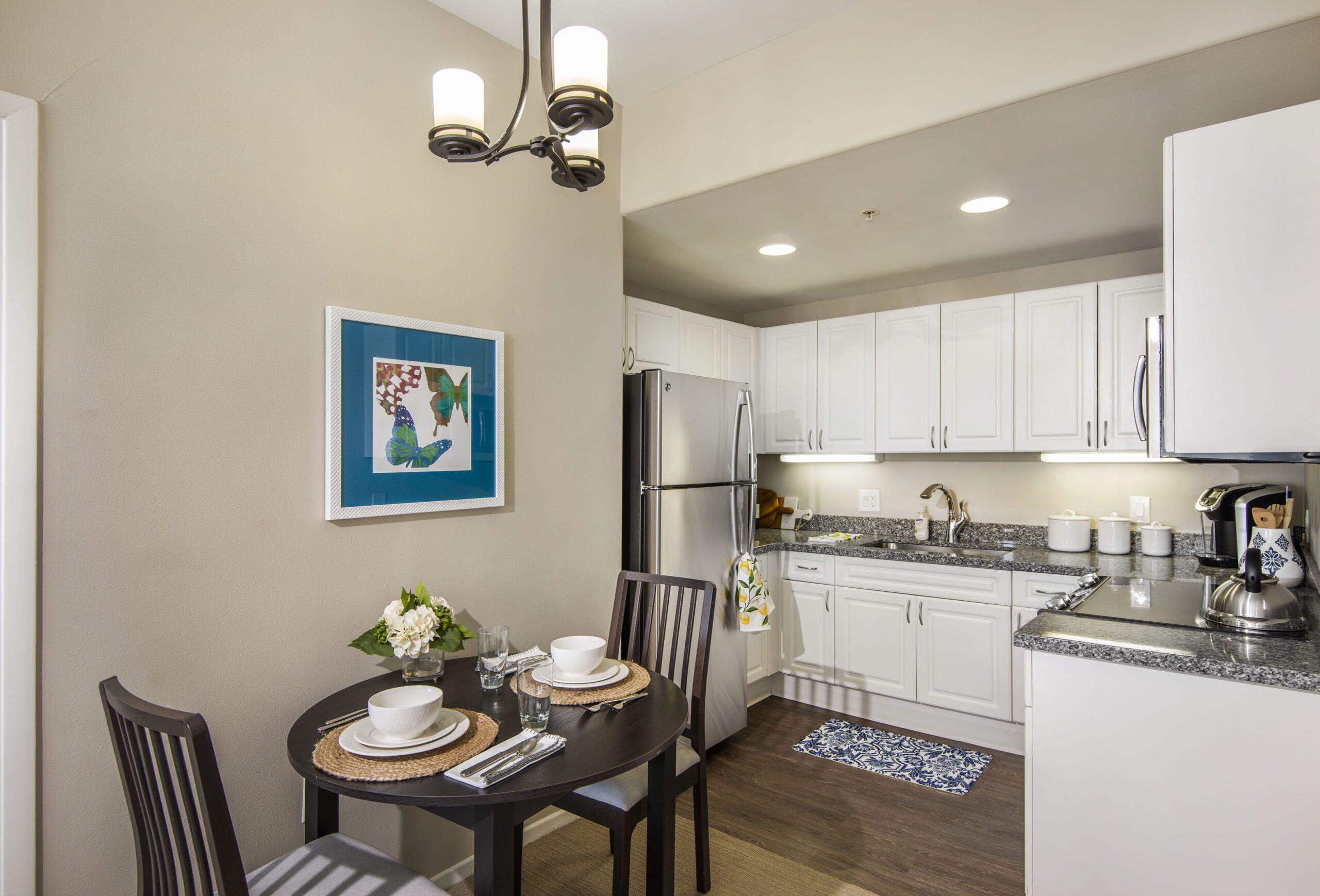 A beautiful model of the living at the village sherman oaks' kitchen