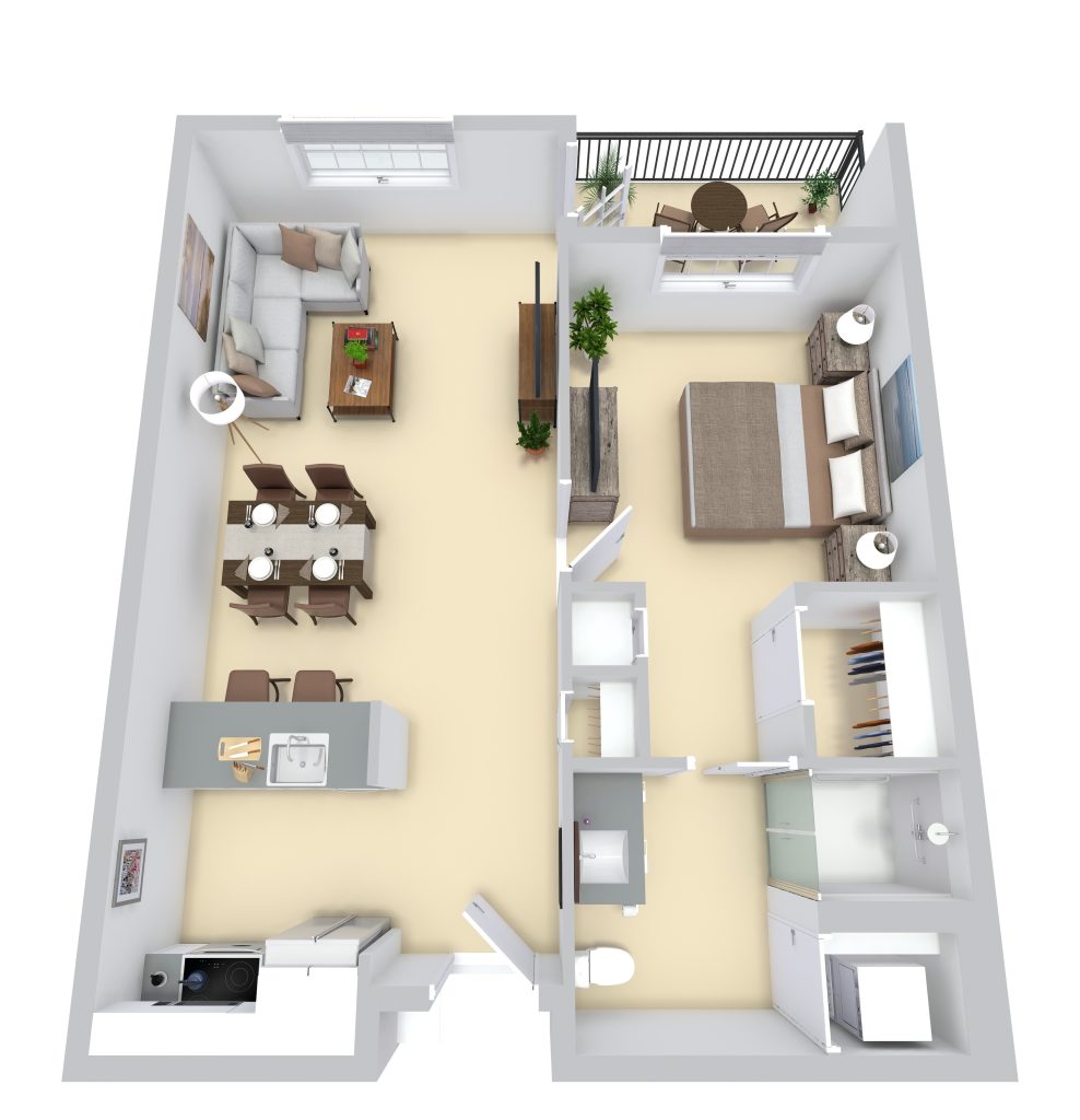 One Bedroom / One Bathroom  floor plan
