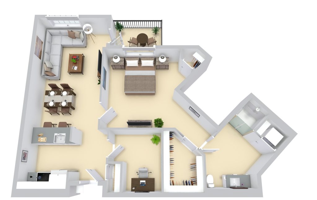 One Bedroom + Den / One Bathroom  floor plan
