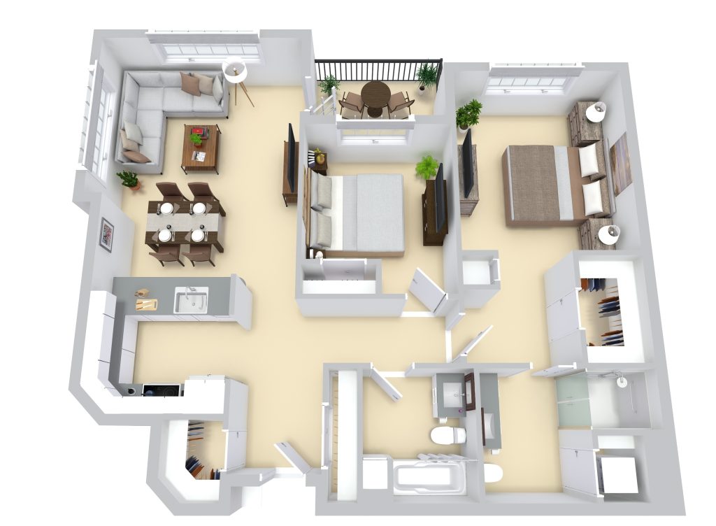 Two Bedrooms / Two Bathrooms  floor plan