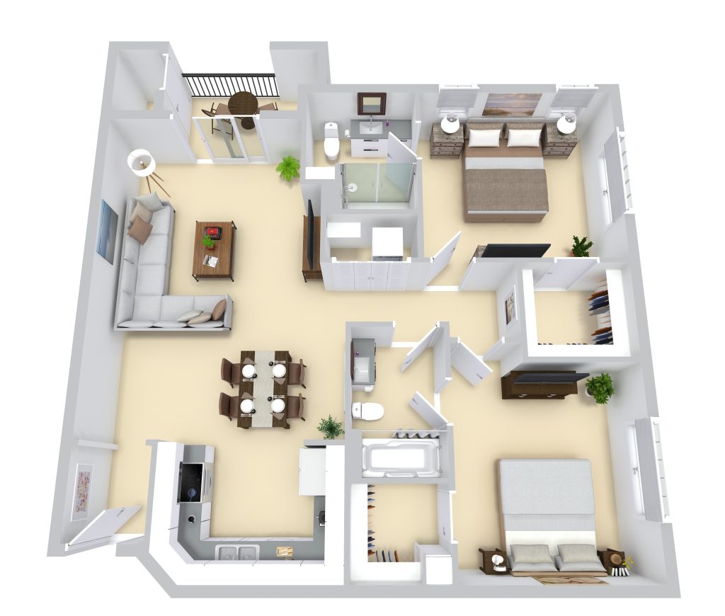 The Santa Rita: Two Bedrooms / Two Bathrooms  floor plan