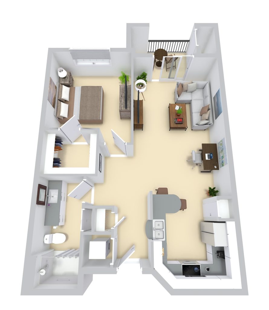 The Tucson: One Bedroom / One Bathroom  floor plan