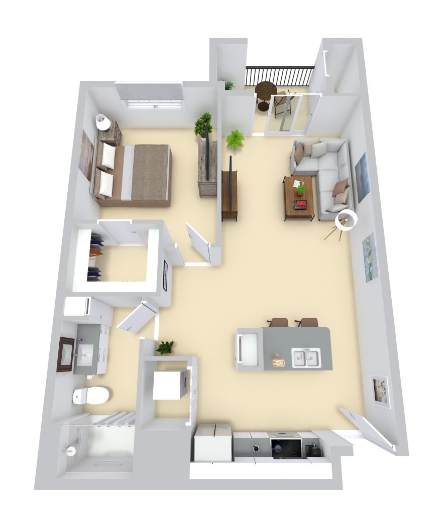 The Catalina: One Bedroom / One Bathroom  floor plan