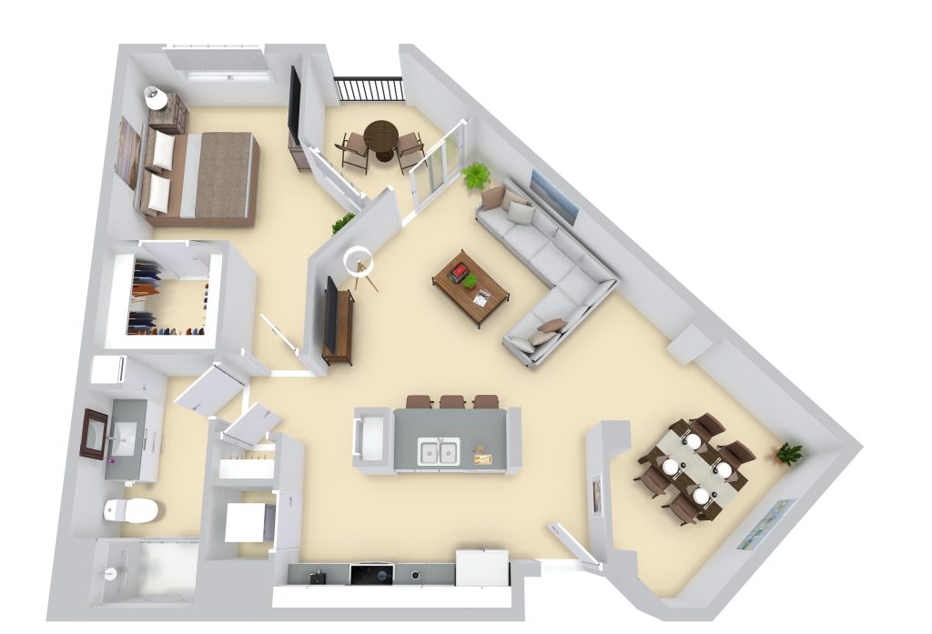 The Tortolita: One Bedroom + Den / One Bathroom  floor plan
