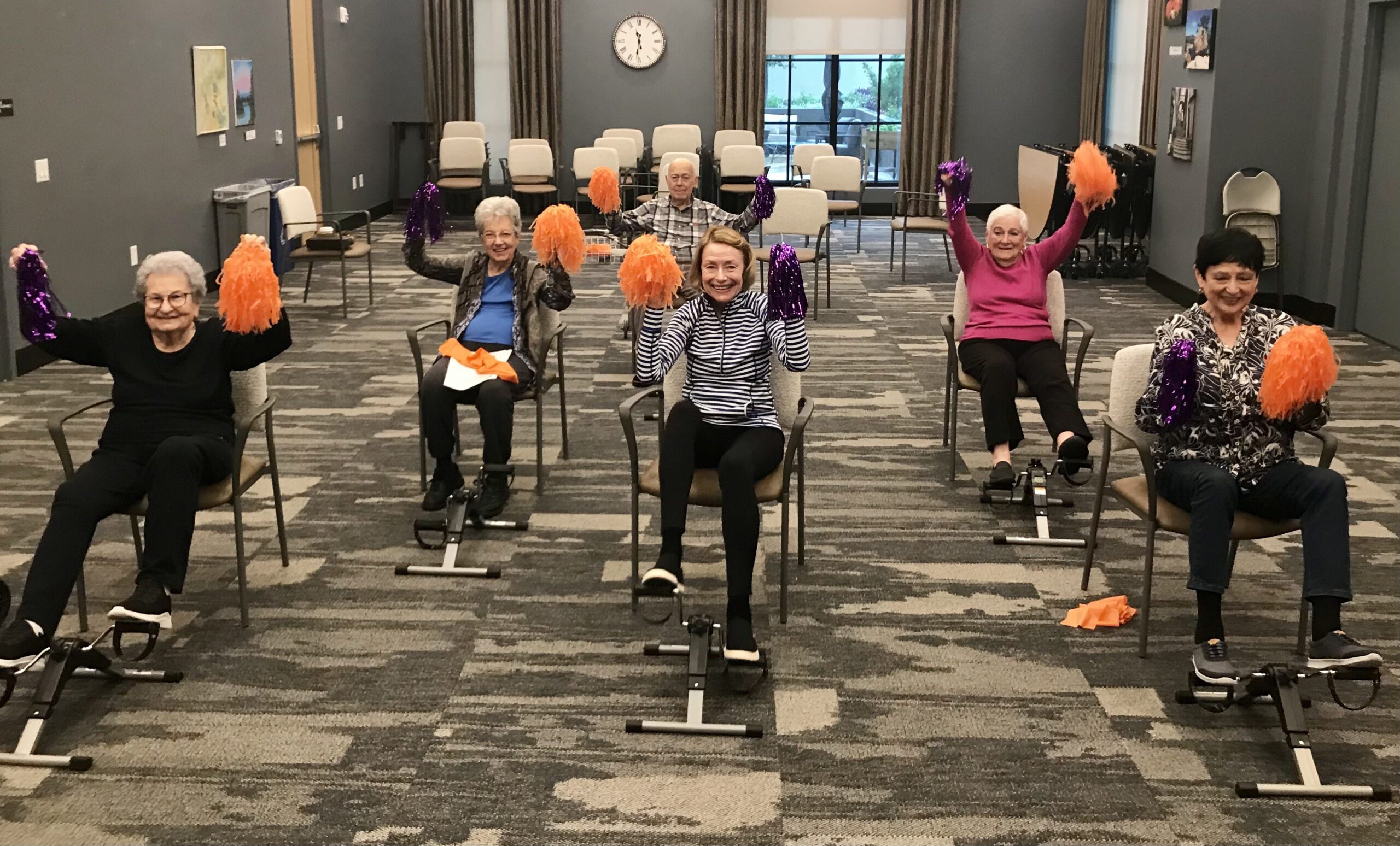 seniors in pedaling class
