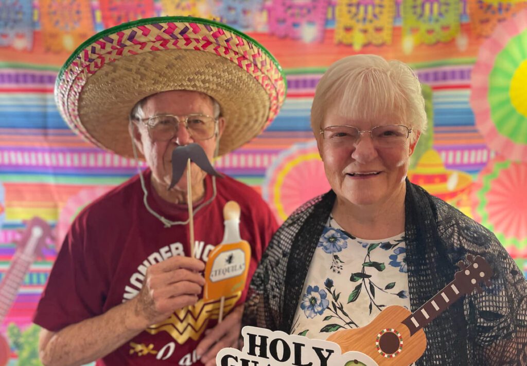 senior couple celebrating Cinco de Mayo